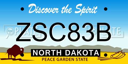 ZSC83B North Dakota License Plate