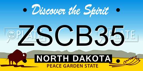 ZSCB35 North Dakota License Plate
