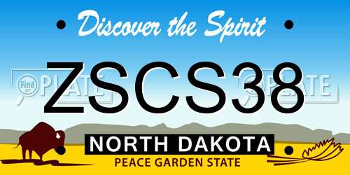 ZSCS38 North Dakota License Plate
