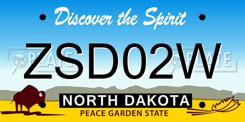 ZSD02W North Dakota License Plate