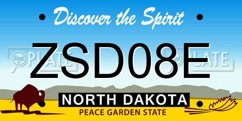 ZSD08E North Dakota License Plate