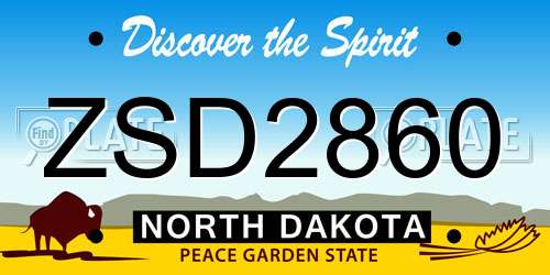 ZSD2860 North Dakota License Plate