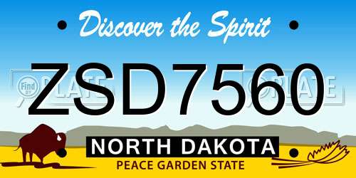 ZSD7560 North Dakota License Plate