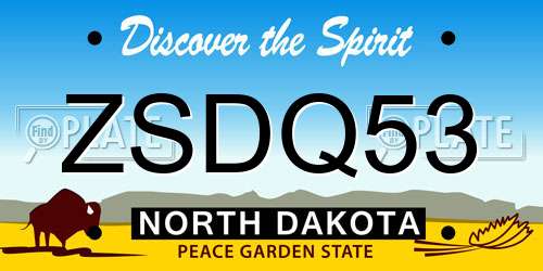 ZSDQ53 North Dakota License Plate