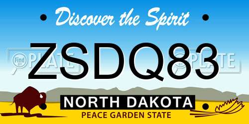 ZSDQ83 North Dakota License Plate