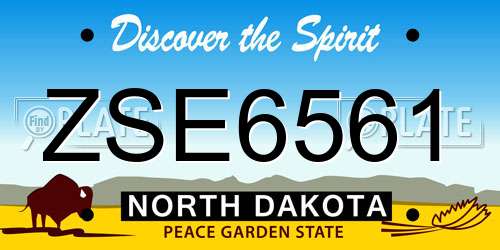 ZSE6561 North Dakota License Plate