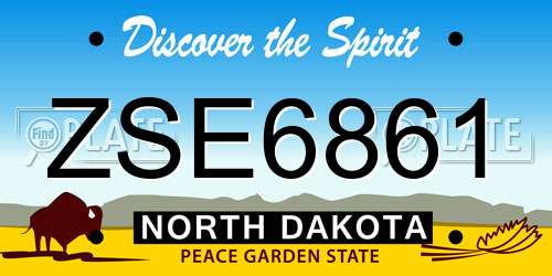 ZSE6861 North Dakota License Plate