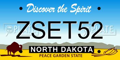 ZSET52 North Dakota License Plate