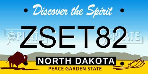 ZSET82 North Dakota License Plate