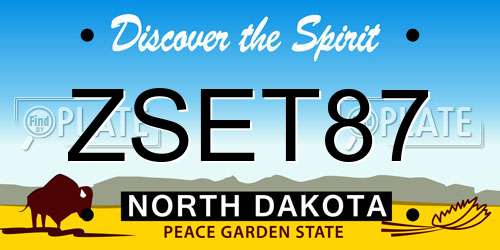 ZSET87 North Dakota License Plate