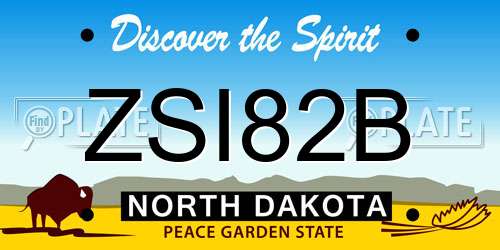 ZSI82B North Dakota License Plate