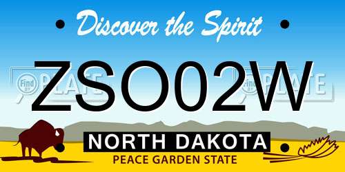 ZSO02W North Dakota License Plate