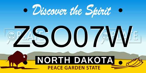 ZSO07W North Dakota License Plate