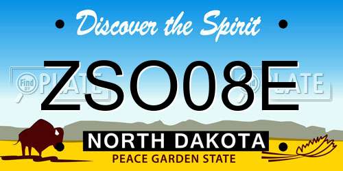 ZSO08E North Dakota License Plate