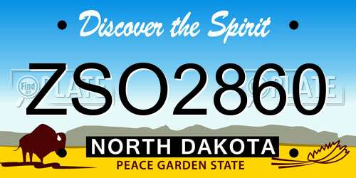 ZSO2860 North Dakota License Plate