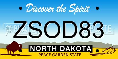 ZSOD83 North Dakota License Plate