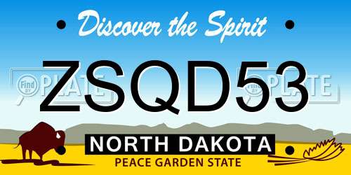ZSQD53 North Dakota License Plate