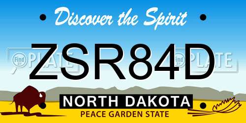 ZSR84D North Dakota License Plate