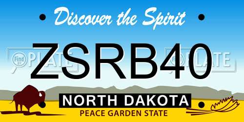 ZSRB40 North Dakota License Plate