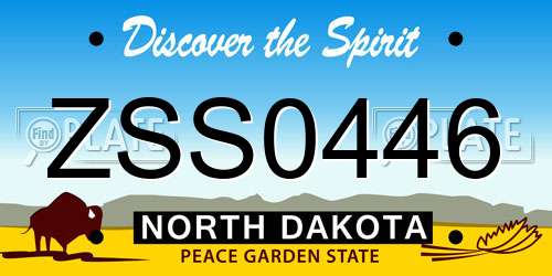 ZSS0446 North Dakota License Plate