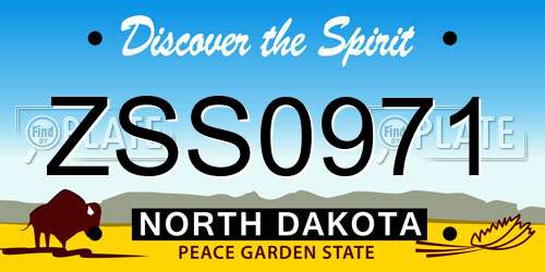 ZSS0971 North Dakota License Plate