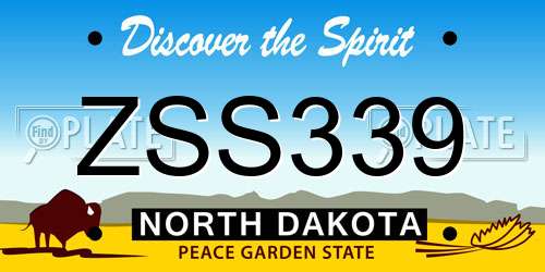 ZSS339 North Dakota License Plate