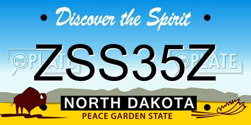 ZSS35Z North Dakota License Plate