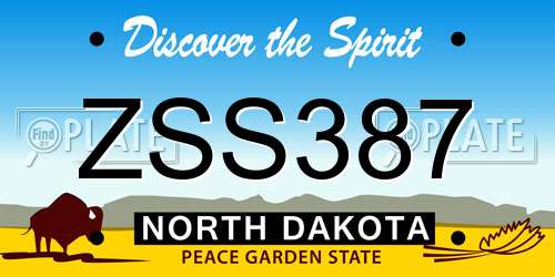 ZSS387 North Dakota License Plate