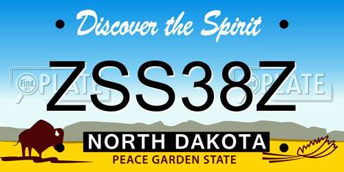 ZSS38Z North Dakota License Plate