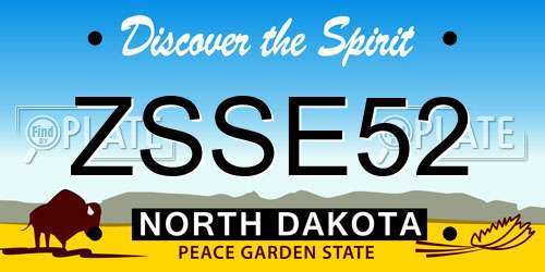 ZSSE52 North Dakota License Plate