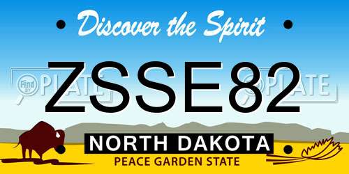 ZSSE82 North Dakota License Plate