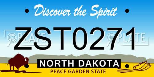 ZST0271 North Dakota License Plate