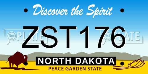 ZST176 North Dakota License Plate