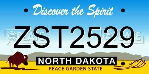 ZST2529 North Dakota License Plate