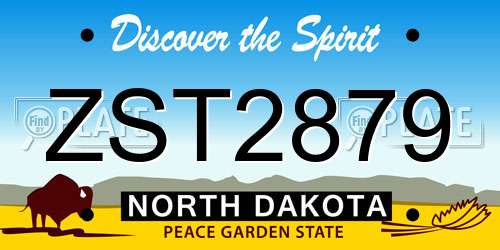 ZST2879 North Dakota License Plate