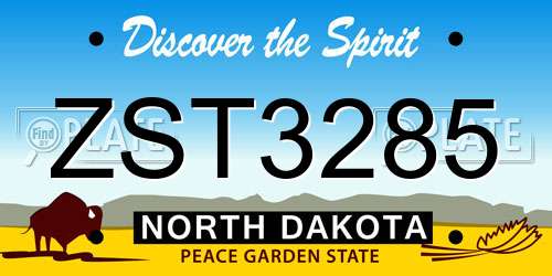 ZST3285 North Dakota License Plate