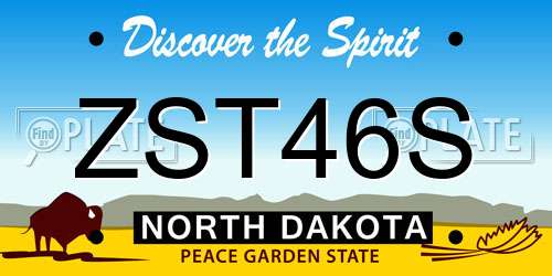 ZST46S North Dakota License Plate