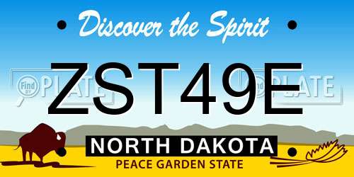 ZST49E North Dakota License Plate