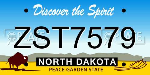 ZST7579 North Dakota License Plate