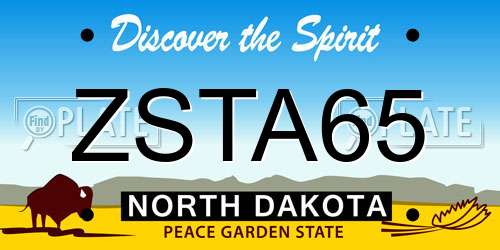 ZSTA65 North Dakota License Plate