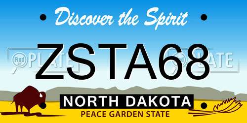 ZSTA68 North Dakota License Plate