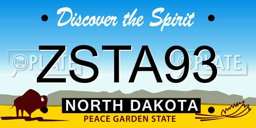 ZSTA93 North Dakota License Plate