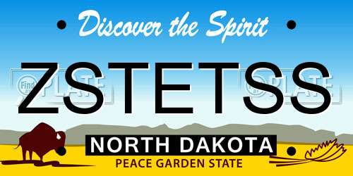 ZSTETSS North Dakota License Plate