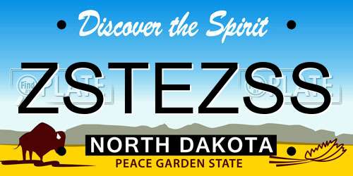 ZSTEZSS North Dakota License Plate