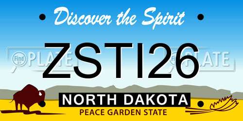 ZSTI26 North Dakota License Plate