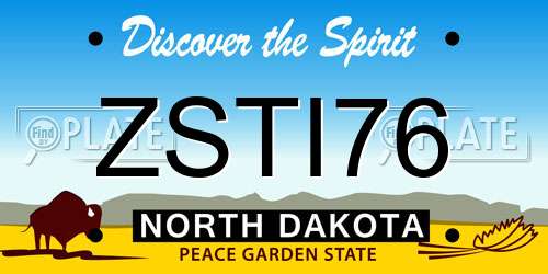 ZSTI76 North Dakota License Plate