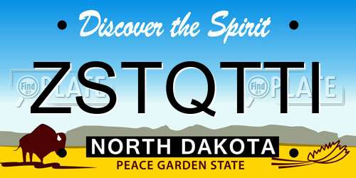 ZSTQTTI North Dakota License Plate