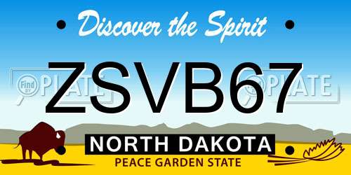 ZSVB67 North Dakota License Plate