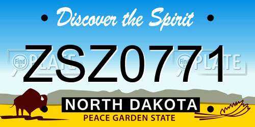 ZSZ0771 North Dakota License Plate