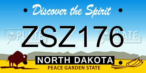 ZSZ176 North Dakota License Plate